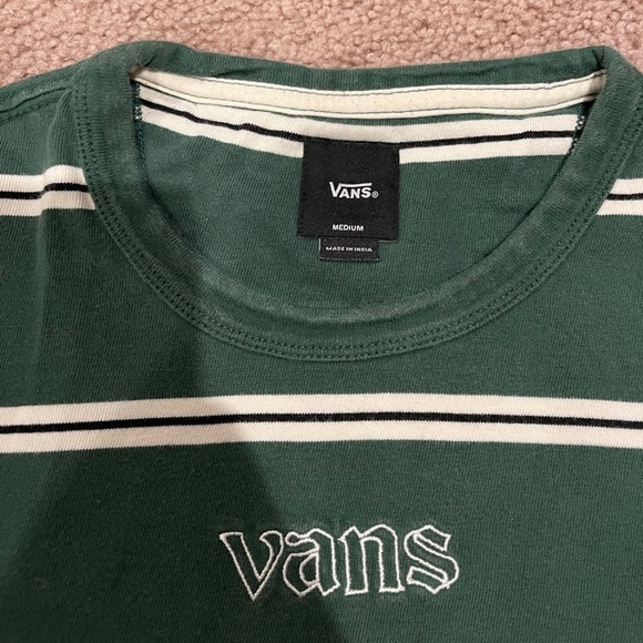 VANS Sixty Sixers Stripe Green T-Shirt - Picture 3 of 10
